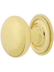 Classic Round Cabinet Knob - 1 3/8 inch Diameter with Rope Rosette.