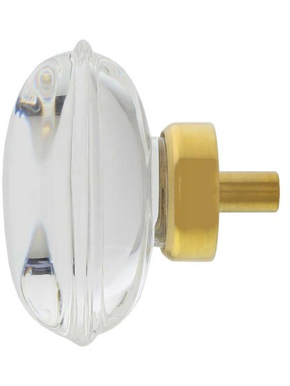Alternate View of Oval Clear Crystal Cabinet Knob - 1 3/4 inch x 1 1/16 inch.