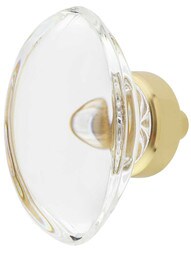 Oval Clear Crystal Cabinet Knob - 1 3/4" x 1 1/16"