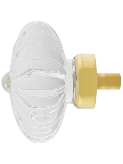 Alternate View of Oval Fluted Crystal Cabinet Knob - 1 3/4 inch x 1 1/8 inch.