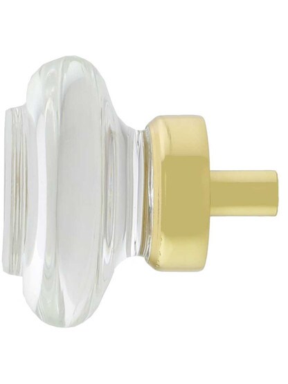 Alternate View of Round Clear Crystal Cabinet Knob - 1 3/8 inch Diameter.
