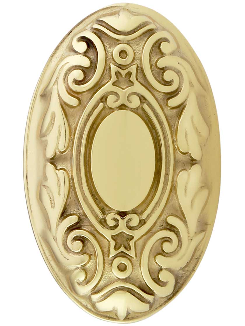 Alternate View 2 of Decorative Oval Cabinet Knob - 1 1/8 inch x 1 3/4 inch with Classic Rosette.
