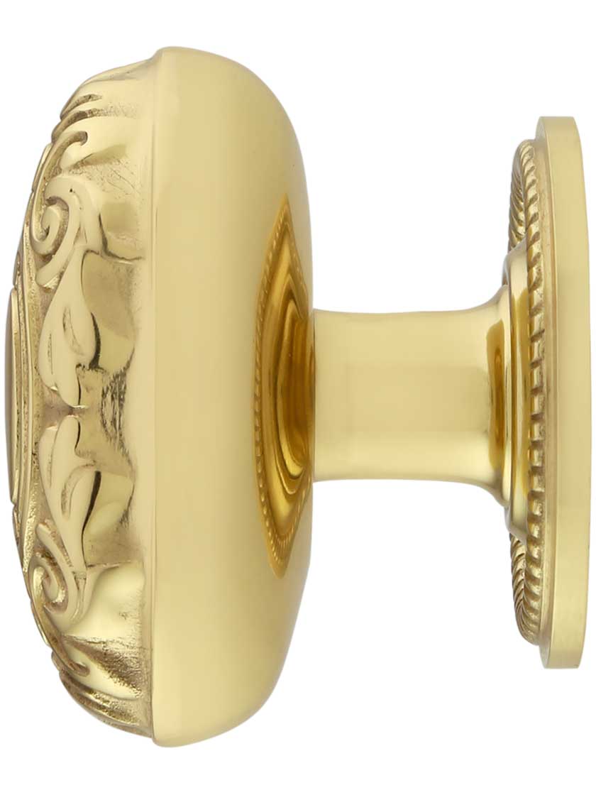 Decorative Oval Knob 1 1/8" x 1 3/4" with Rope Rosette