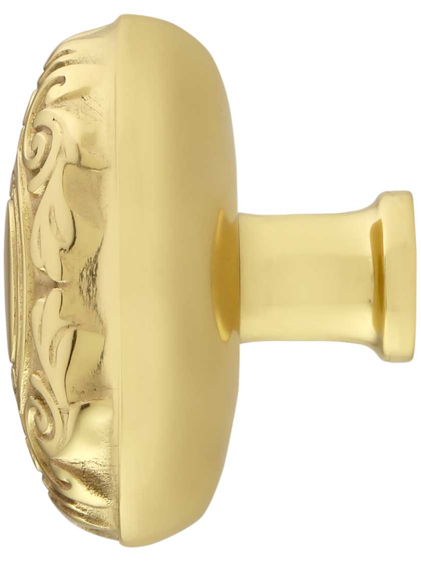 Alternate View of Decorative Oval Cabinet Knob - 1 1/8 inch x 1 3/4 inch.