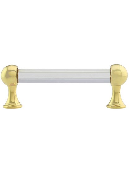 Alternate View of Crystal Handle Pull - 3 3/4 inch Center-to-Center.