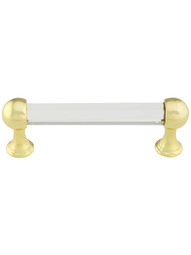 Lead-Free Crystal Handle Pull - 3 3/4 inch Center-to-Center.