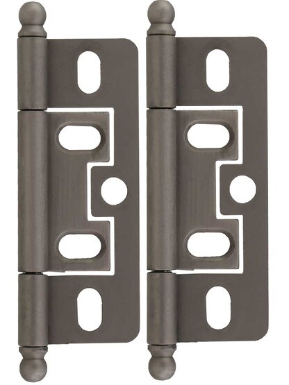 Full Mortise Inset Antique Nickel Hinge (1-Pair)