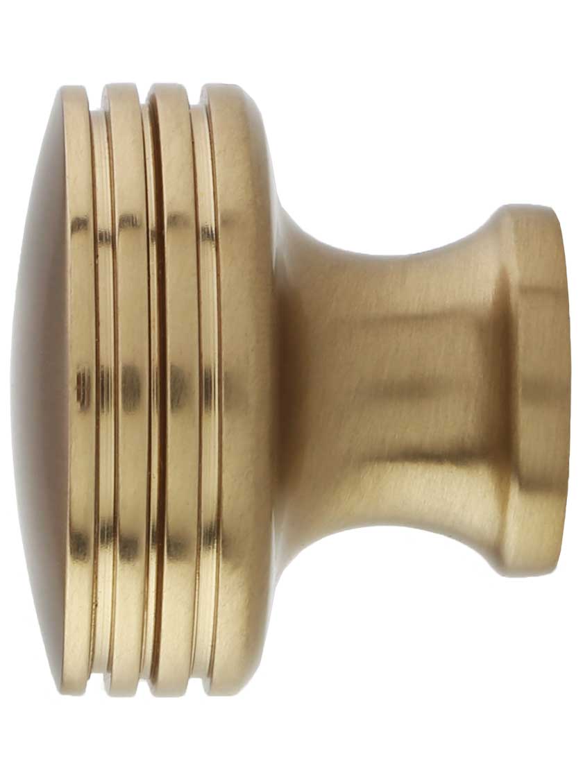 Alternate View of Menlo Park Ringed Round Cabinet Knob - 1 1/4 inch Diameter.
