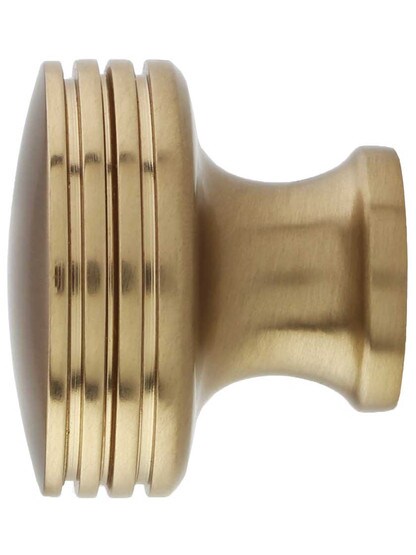 Alternate View of Menlo Park Ringed Round Cabinet Knob - 1 1/4 inch Diameter.