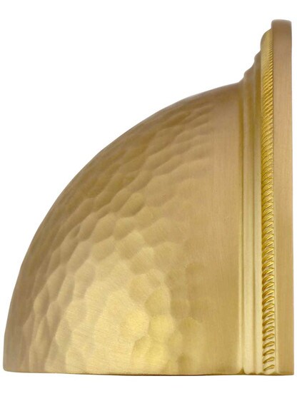 Alternate View of Atherton Hammered Surface Cup Pull with Knurled Edge - 3 inch Center-to-Center.