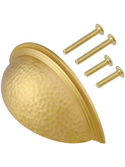 Alternate View 2 of Atherton Hammered Surface Cup Pull with Knurled Edge - 3 inch Center-to-Center.