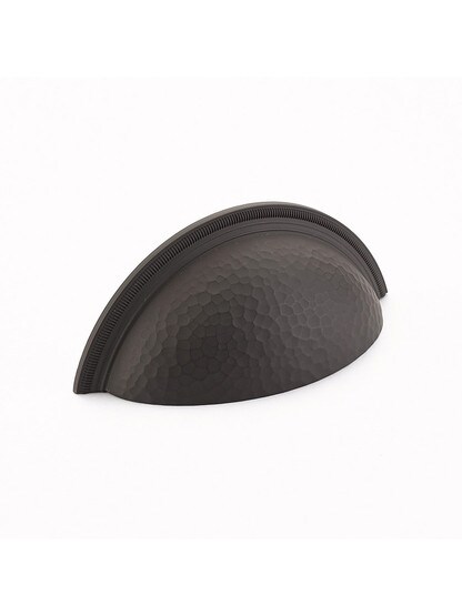 Atherton Hammered Surface Cup Pull with Knurled Edge - 3" Center-to-Center