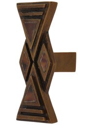 Crescendo Cabinet Knob with Tiger Pen Shell - 7/8 inch x 2 inch.