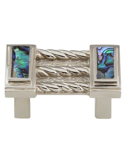 Symphony Drawer Pull with Imperial-Shell Inlay - 1 1/4 inch Center-to-Center.