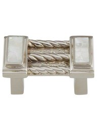 Symphony Drawer Pull with Mother-of-Pearl Inlay - 1 1/4 inch Center-to-Center.