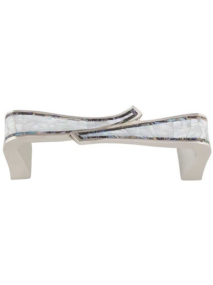 Avalon Bay Cabinet Pull with Mother-of-Pearl - 4 3/4 inch x 1 1/4 inch.