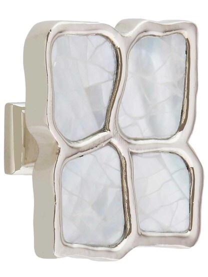 Crescendo Cabinet Knob with Mother-of-Pearl - 1 1/2 inch x 1 1/4 inch.