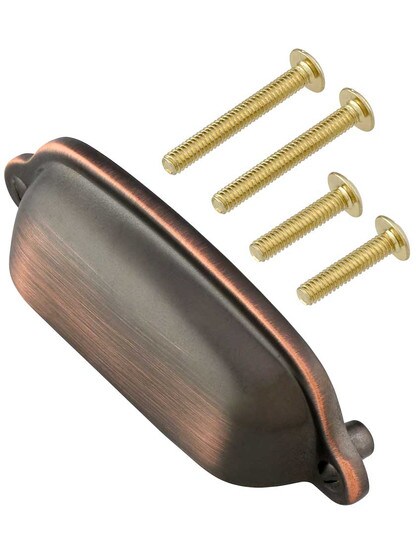 Alternate View 2 of Classic Solid-Brass Cup Pull - 3 inch Center-to-Center.