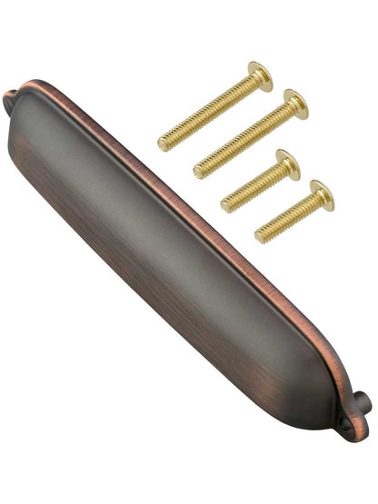 Alternate View 2 of Classic Solid-Brass Cup Pull - 6 inch Center-to-Center.