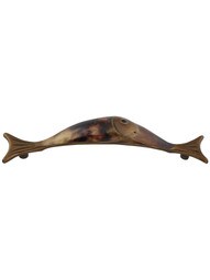 Fish Cabinet Pull with Tiger Pen Shell - 4 1/2" Center-to-Center