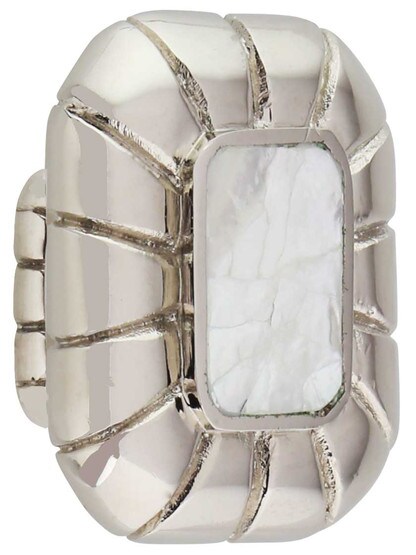 Rectangular Cabinet Knob with Mother-of-Pearl.