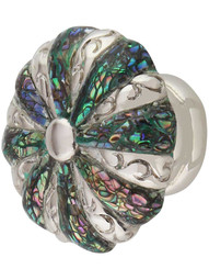 Round Decorative Cabinet Knob with Imperial Shell - 1 3/8" Diameter