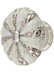 Round Decorative Cabinet Knob with Mother-of-Pearl - 1 3/8" Diameter