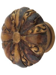 Round Decorative Cabinet Knob with Tiger Pen Shell - 1 3/8" Diameter