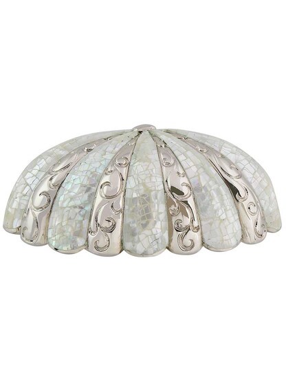 Decorative Cup Pull with Mother-of-Pearl - 3 inch Center-to-Center.