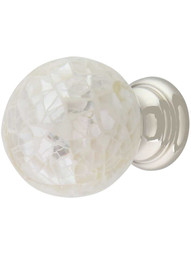 Globe Cabinet Knob with Mother-of-Pearl - 1 1/4" Diameter