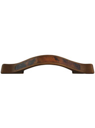 Wave Cabinet Pull with Tiger Pen Shell - 4 inch Center-to-Center.