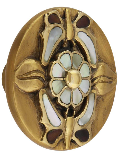 Heirloom Treasures Flower Cabinet Knob - 1 1/2 inch Diameter.