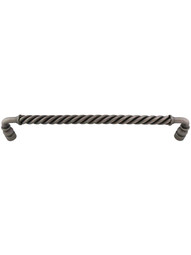 Twisted Bar Pull - 12 inch Center-to-Center in Pewter.