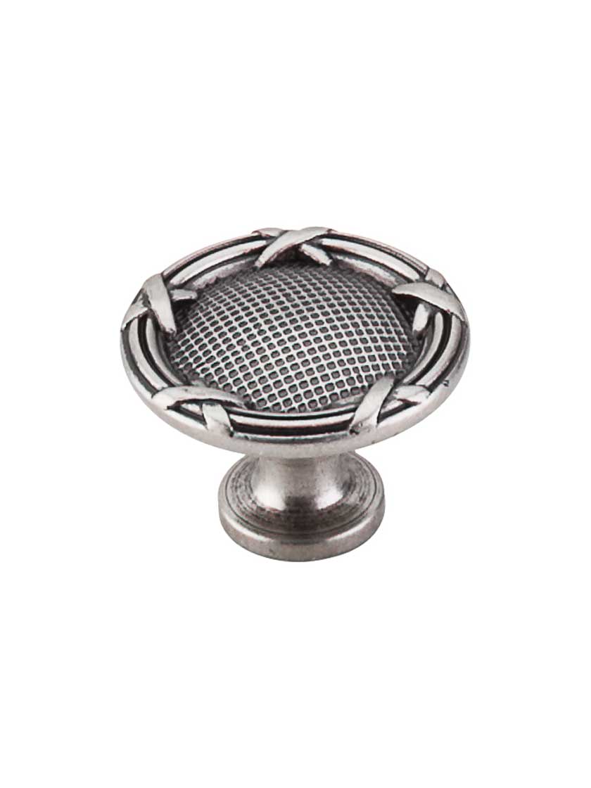 Alternate View of Delphi Ribbon and Reed Decorative Knob - 1 1/4 inch Diameter.