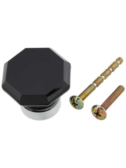 Alternate View 3 of Octagonal Black Crystal Knob - 1 7/16 inch Diameter.