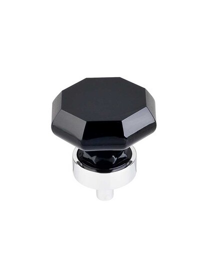 Alternate View 5 of Octagonal Black Crystal Knob - 1 7/16 inch Diameter.