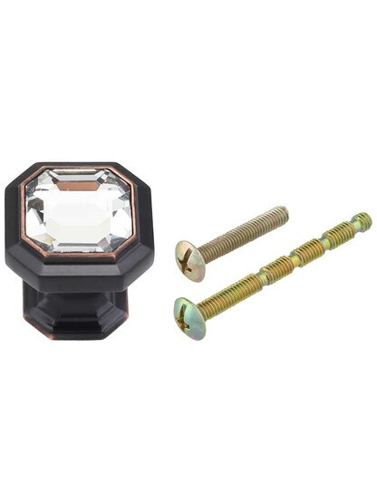 Alternate View 3 of Crystal Emerald-Cut Cabinet Knob - 1 1/8 inch Square.