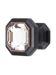 Crystal Emerald-Cut Cabinet Knob - 1 1/8" Square