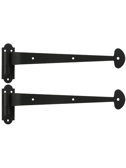 Pair of Bean Tip Shutter Strap Hinges With 1/2-Inch Offset.
