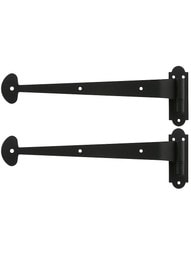 Pair of Bean Tip Shutter Strap Hinges With 1/2-Inch Offset