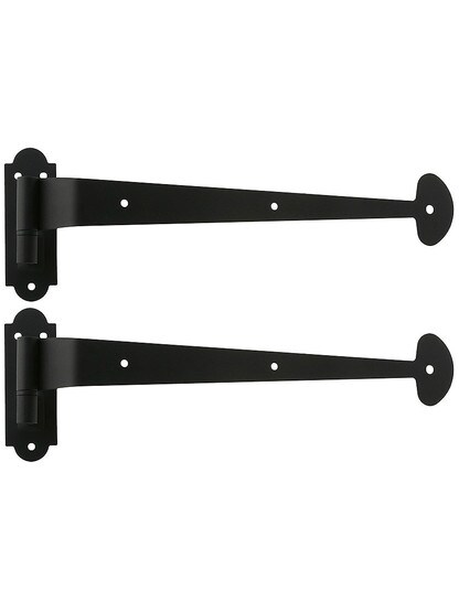 Pair of Bean Tip Shutter Strap Hinges With 1 1/4-Inch Offset.