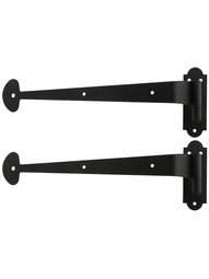 Pair of Bean Tip Shutter Strap Hinges With 1 1/4-Inch Offset