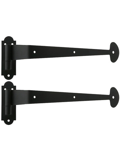Pair of Bean Tip Shutter Strap Hinges With 2 1/4-Inch Offset.