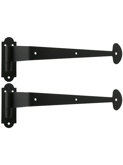 Pair of Bean Tip Shutter Strap Hinges With 2 1/4-Inch Offset