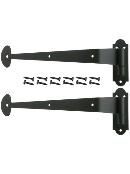 Pair of Bean Tip Shutter Strap Hinges With 2 1/4-Inch Offset
