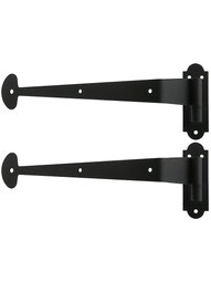 Pair of Bean Tip Shutter Strap Hinges With 2 1/4-Inch Offset