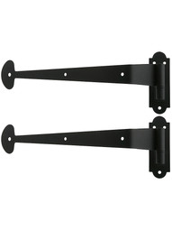 Pair of Bean Tip Shutter Strap Hinges With 2 1/4-Inch Offset.