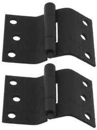 Pair of Forged Iron Offset Mortise Shutter Hinges - 4-Inch x 3-Inch