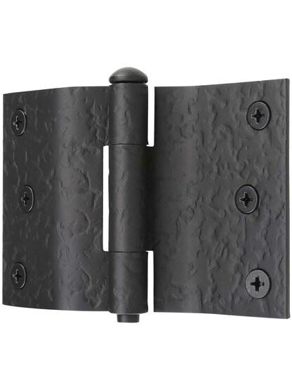 Alternate View 4 of Pair of Forged Iron Offset Mortise Shutter Hinges - 4-Inch x 3-Inch.