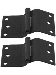 Pair of Forged Iron Offset Mortise Shutter Hinges - 5-Inch x 3-Inch